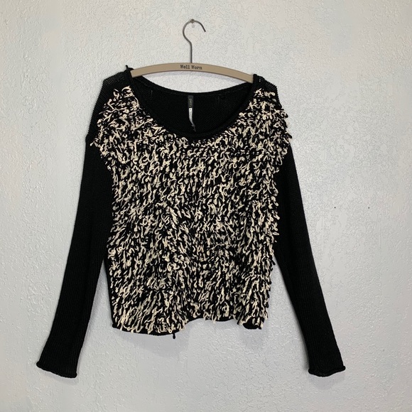 Plenty by Tracy Reese tan/black loop knit sweater - Picture 1 of 7